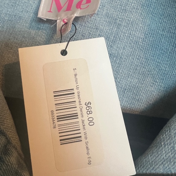 Washed Denim Jacket with Scallop Edge – So Me – Size Small - Picture 3 of 6